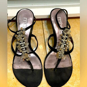 Moda  Spana women’s shoes sandals Vero Cuoio black beads heels size 7 1/2